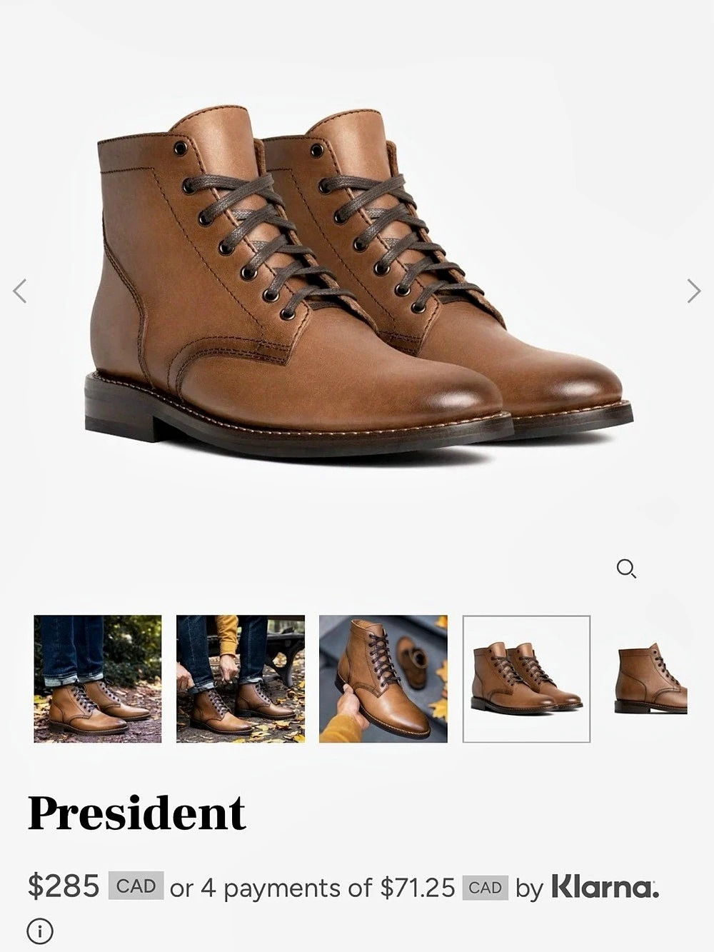Thursday Boot Co. President boot in Amber wheat size 10